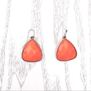 Nordstrom Orange & Gold Earring Geometric Teardrop